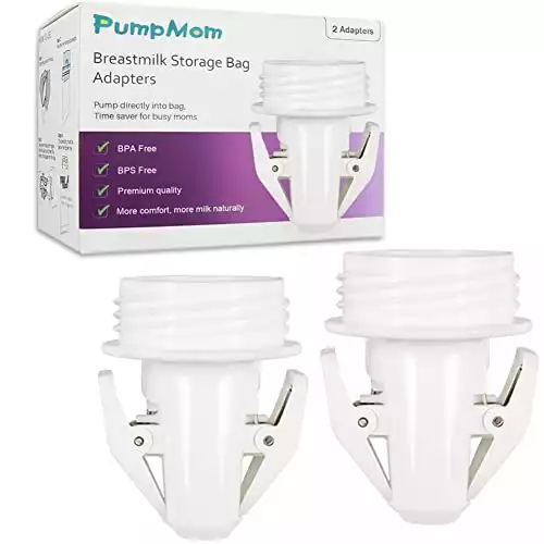 Breastmilk Storage Bag Adapters for Spectra S1 S2 Pumps, Avent Comfort Wide Mouth Flange Pump to Use with Lansinoh and Nuk Breastmilk Storage Bags by PumpMom