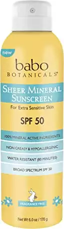 Babo Botanicals Sheer Mineral Sunscreen Spray SPF 50