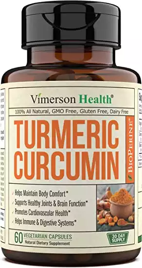 Turmeric Curcumin with BioPerine Black Pepper 1300 mg, 95% Curcuminoids High Absorption Extra Strength